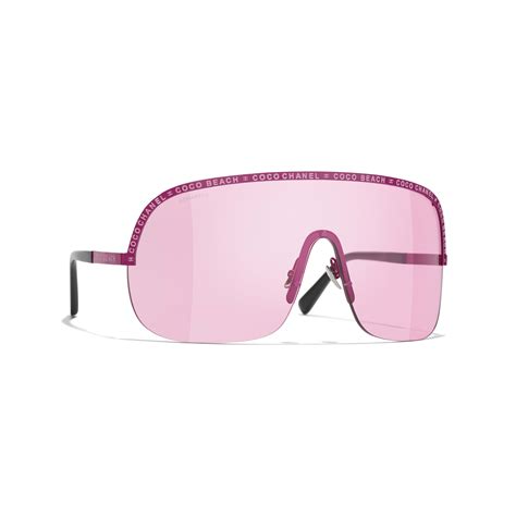 pink framed chanel sumglasses|CHANEL Sunglasses: Shield Sunglasses, metal — Fashion.